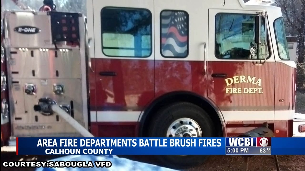 Area fire departments work to put out two separate brush fires in Calhoun Co.