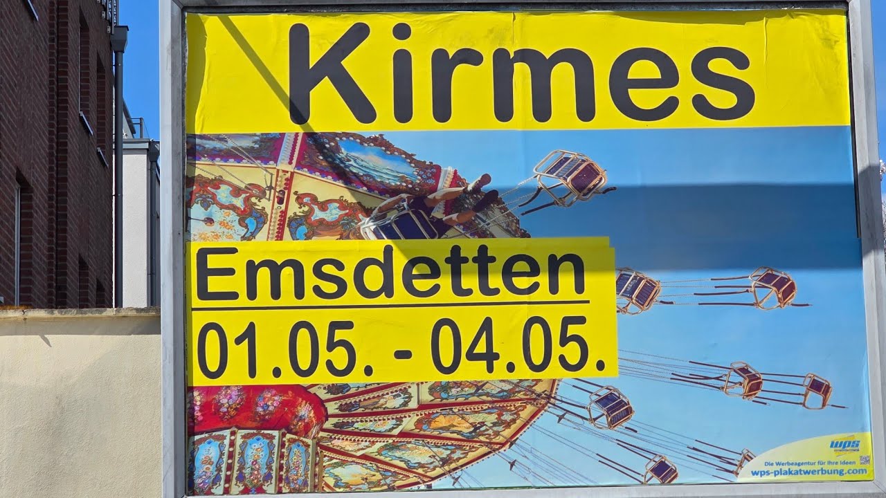 Aufbaurundgang Maikirmes Emsdetten ungeschnitten vom 30.04.2025