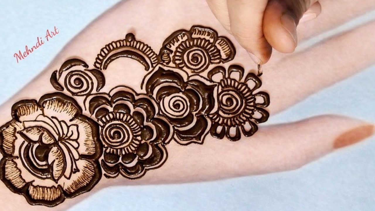 फूल वाली मेहंदी | Cone designs | Flower wali mehandi design | Gulab wali mehandi |पीछे हाथ की मेहंदी