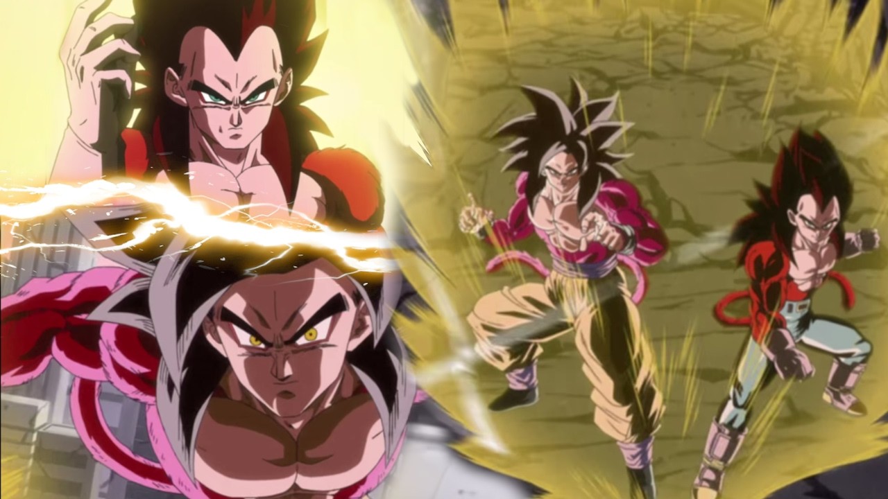 Super Saiyajin 4 Estiloso! Goku SSJ4 e Vegeta SSJ4 LR do 11º Aniversário de Dokkan Battle!