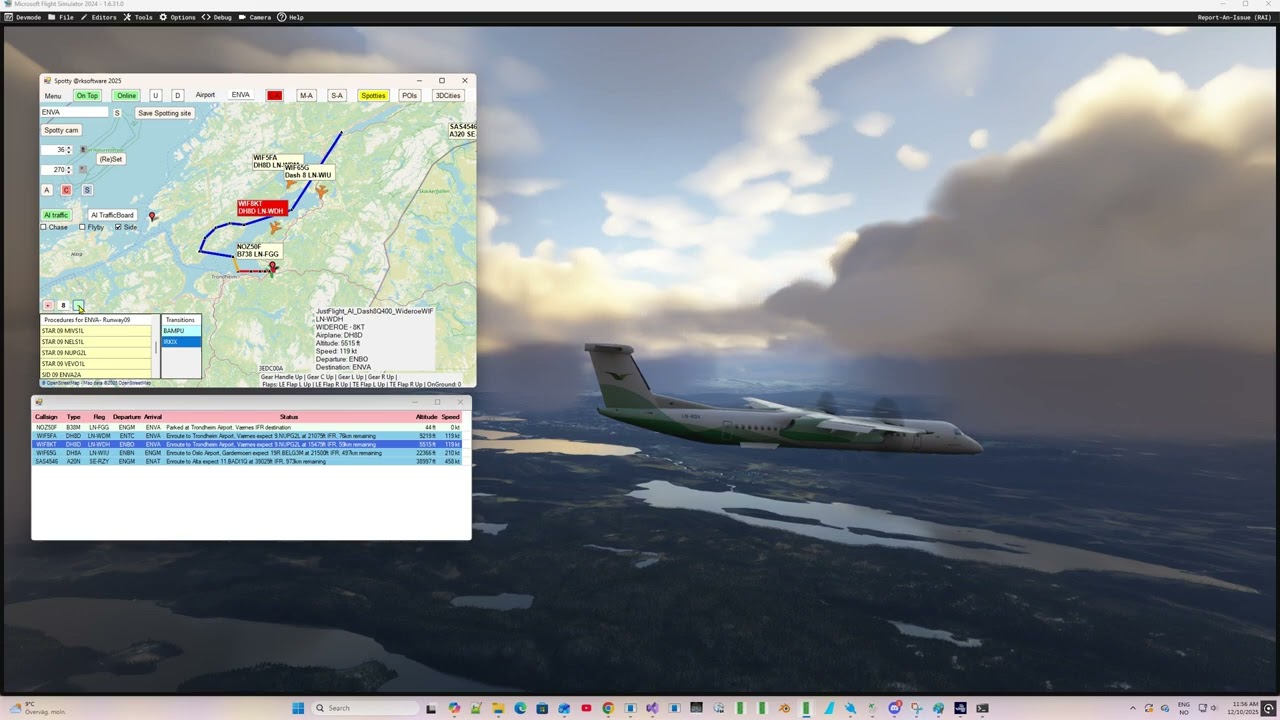 Injected AI aircraft status in MSFS2024 SU4 when approaching ENVA