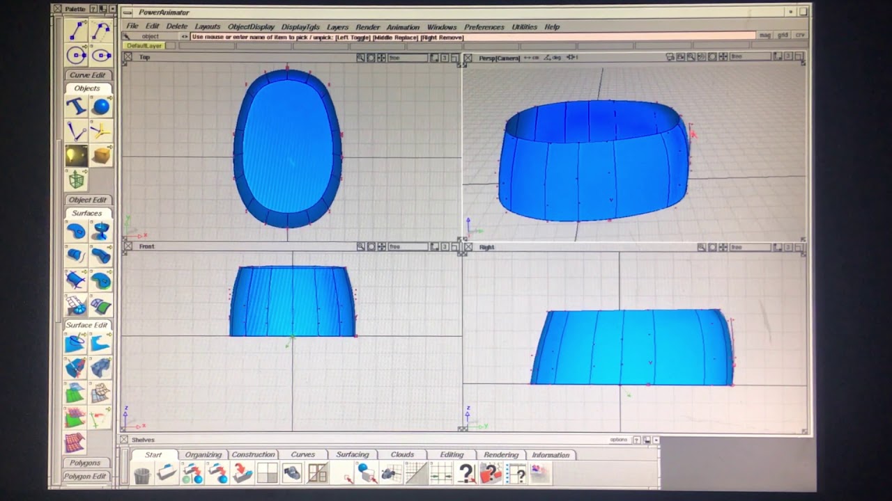 Power Animator 9 in Irix - Part 2 - Nurbs Modeling.