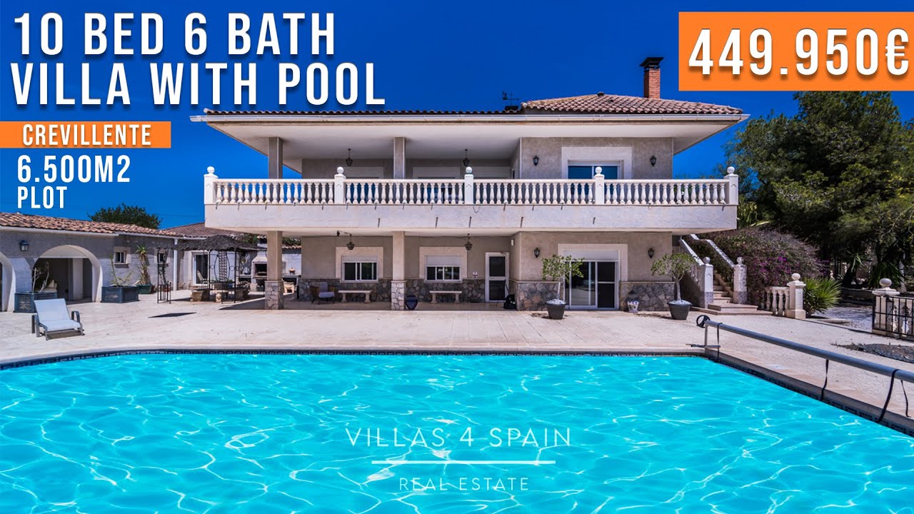 10 bedroom 6 bathroom villa with pool and large plot in Crevillente Alicante -V4S2397