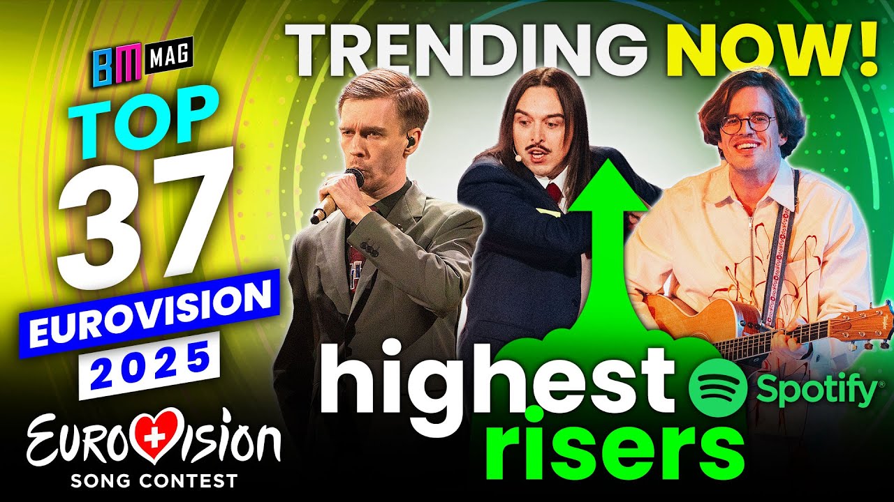 TOP 37 Highest Risers on Spotify 2 Months After The Final - Eurovision Song Contest 2025