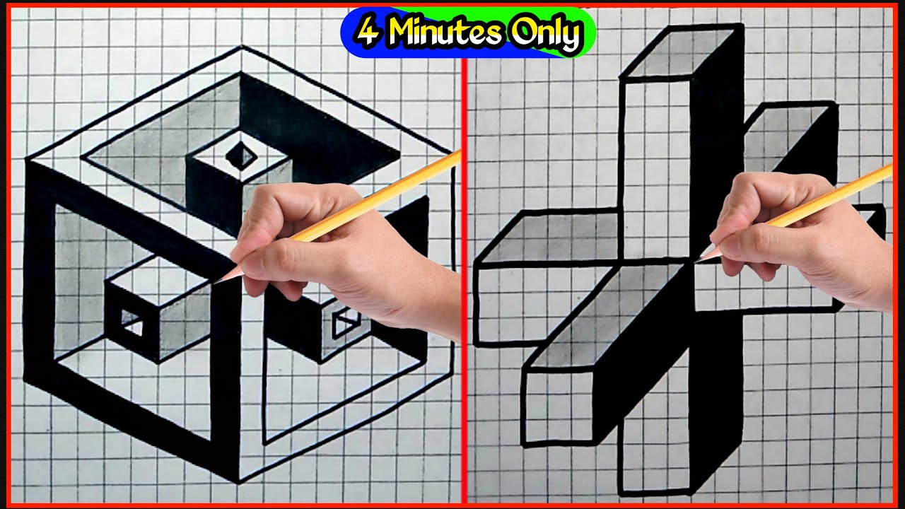 How to draw 3d art | 3d pen art | 3d drawing