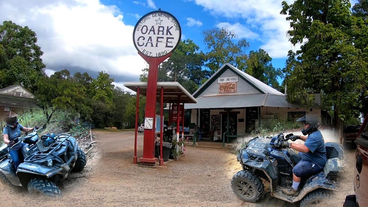 Historic OARK CAFE visit. ATV Ride in. Yamaha Polaris Can-am CFmoto