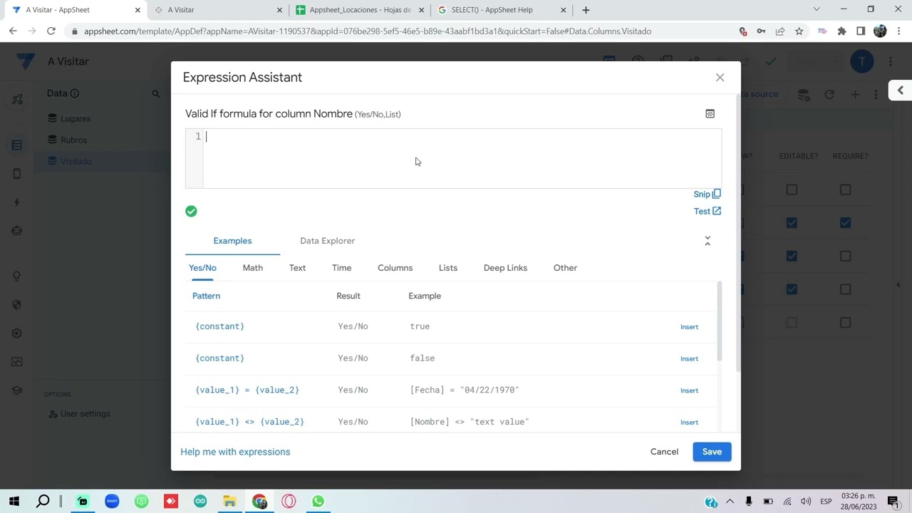 Appsheet - Función SELECT()