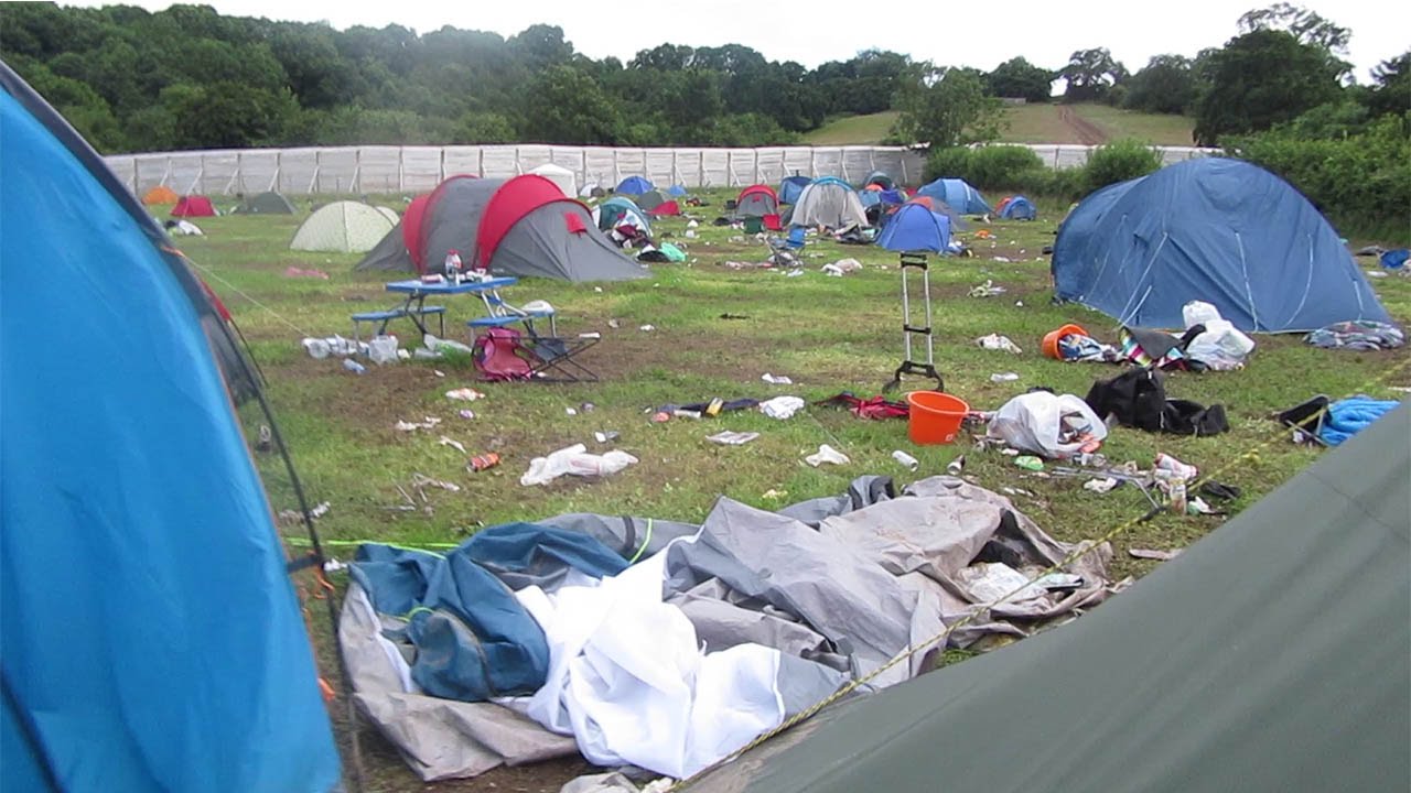 Glastonbury Revellers Abandon Camping Equipment