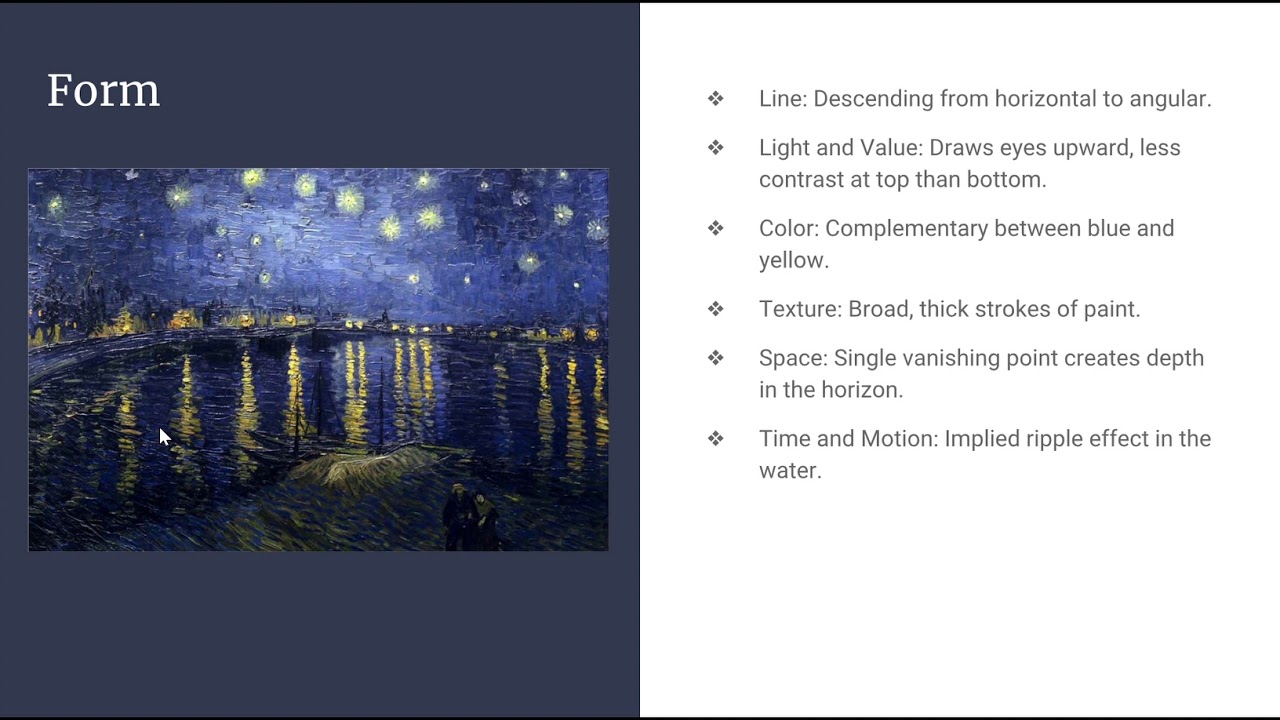 Analysis - Starry Night Over the Rhone