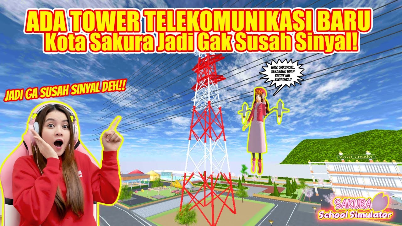 TOWER TELKOM BARU DI SAKURA!! MAU TELPONAN JADI GAK SUSAH SINYAL!! SAKURA SCHOOL SIMULATOR -PART 339