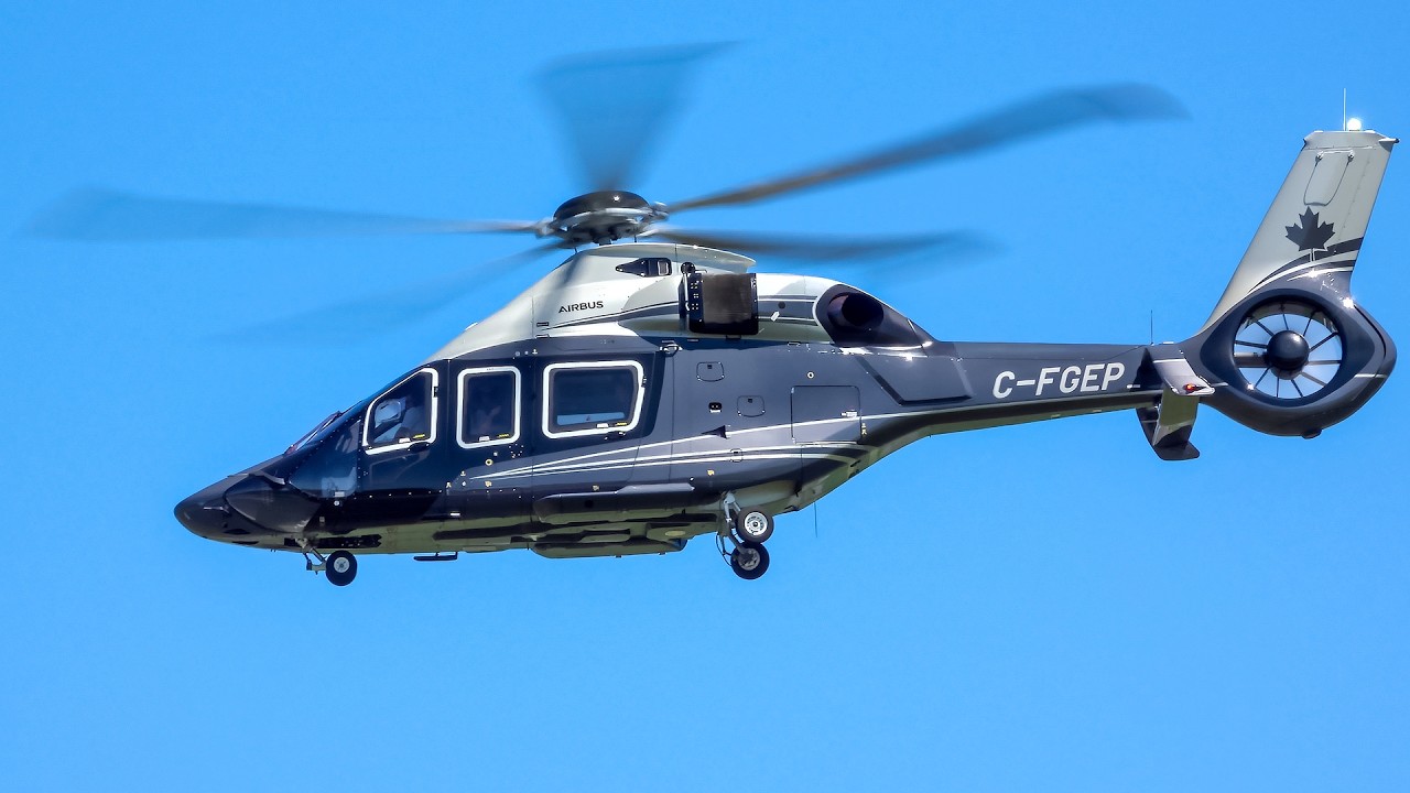 (4k) Incredible Airbus H160 Takeoff and Landings | C-FGEP | Trenton Mercer Airport