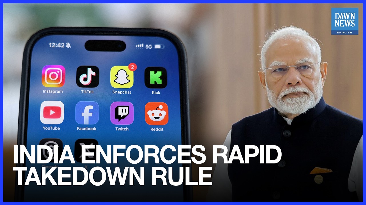 India Tightens Social Media Rules with New Three-Hour Takedown Law | Dawn News English