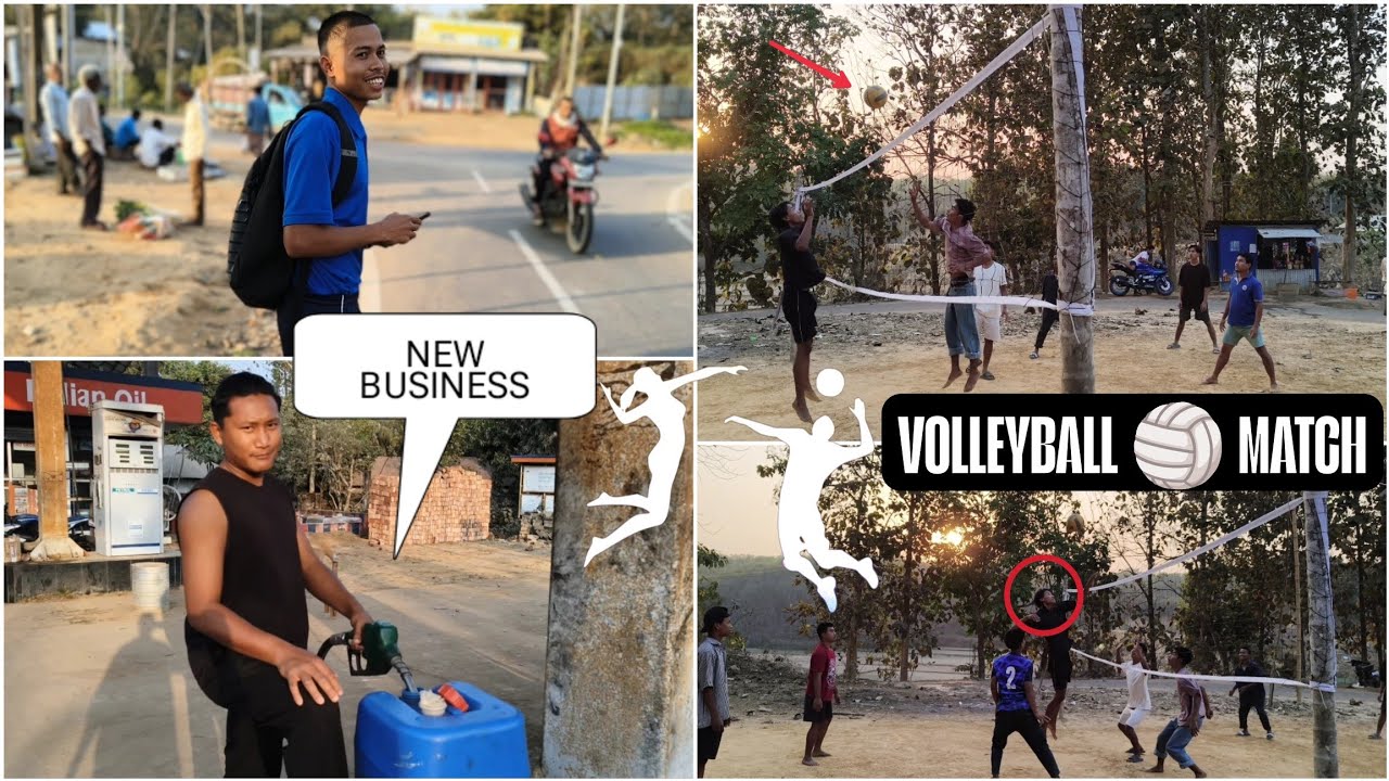 Volleyball match in village🏐 // New buisness petrol ka ⛽😂@RAJBHAIYAVLOGS-r1x 