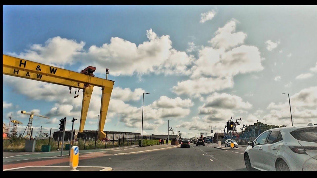4k BELFAST SATURDAY MORNING DRIVE- M5 to East Belfast (Danny Blanchflower Stadium)