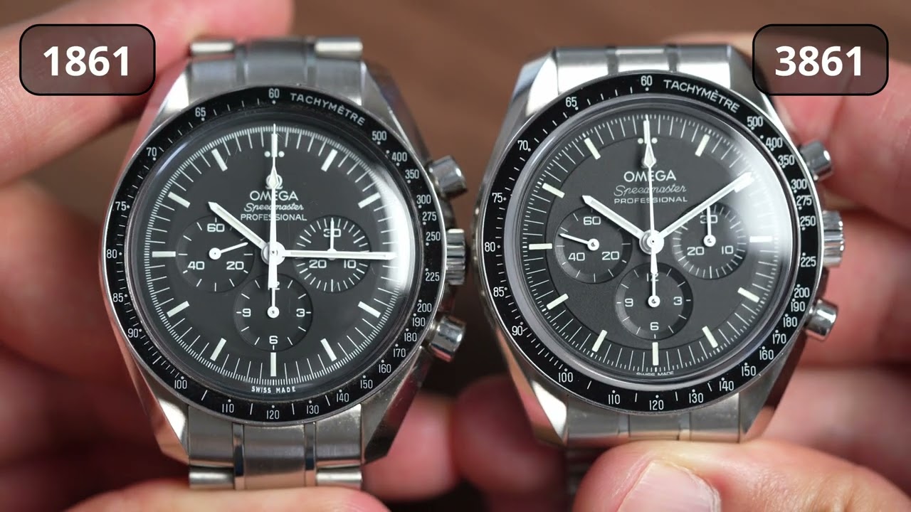 Omega Speedmaster Professional Moonwatch 1861 против 3861
