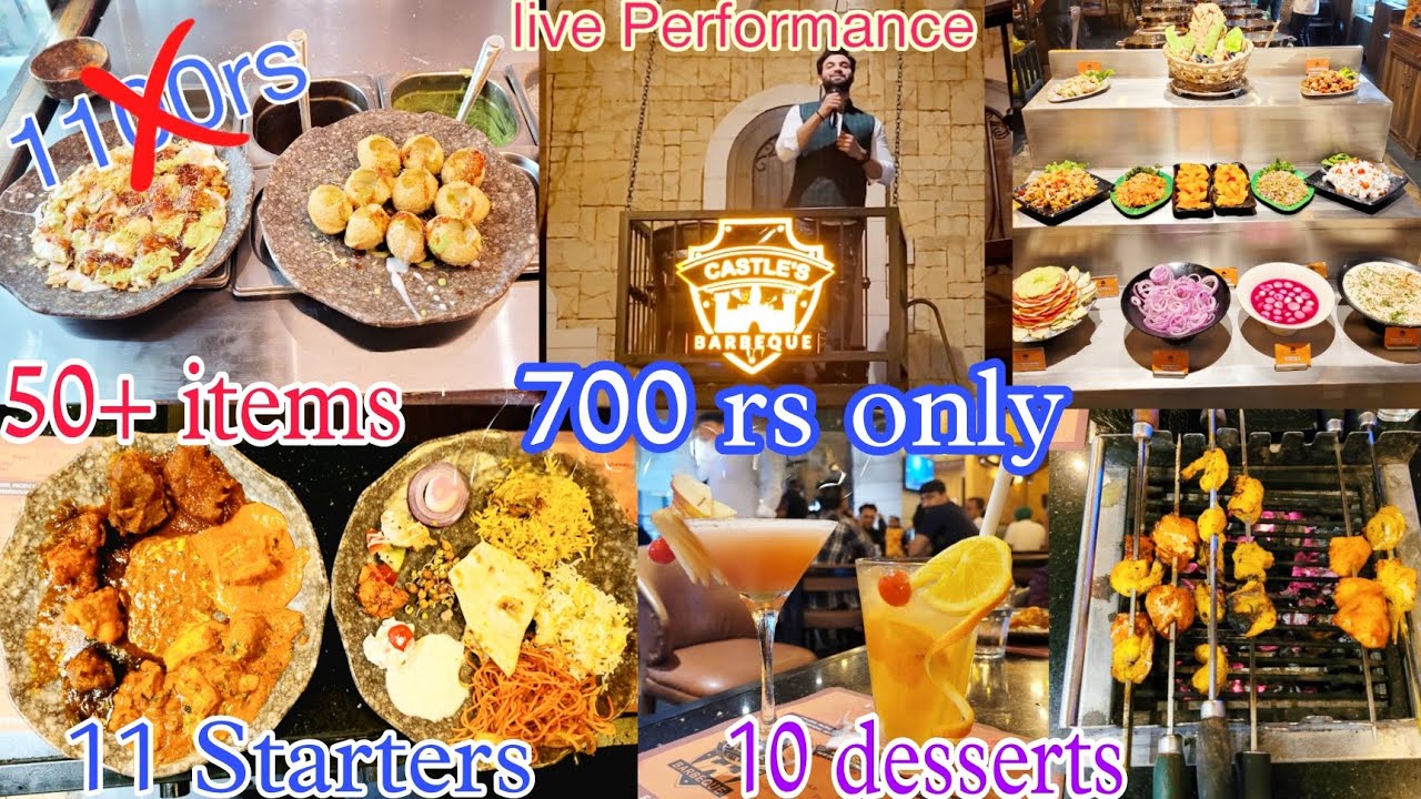 Castle Barbeque Pacific Mall Delhi | Unlimited Lunch Buffet at ₹ 700 only😱 | Food Vlog
