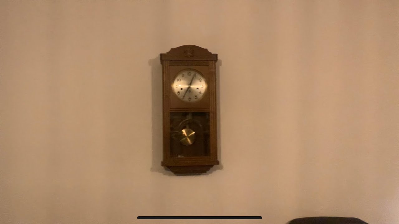 German wooden westminster chime wall clock