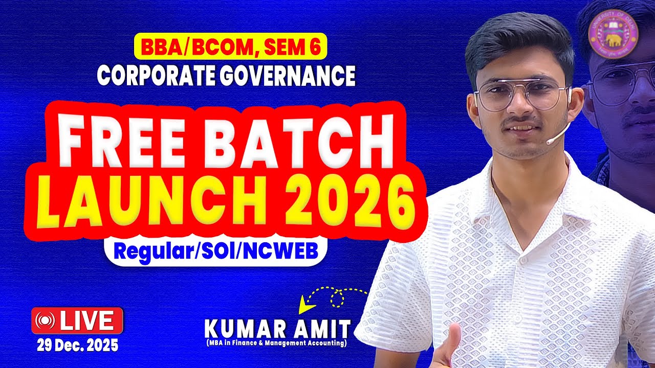 Corporate Governance Free Batch 2026 Launched | BBA/BCom Sem 6 | DU Regular SOL NCWEB