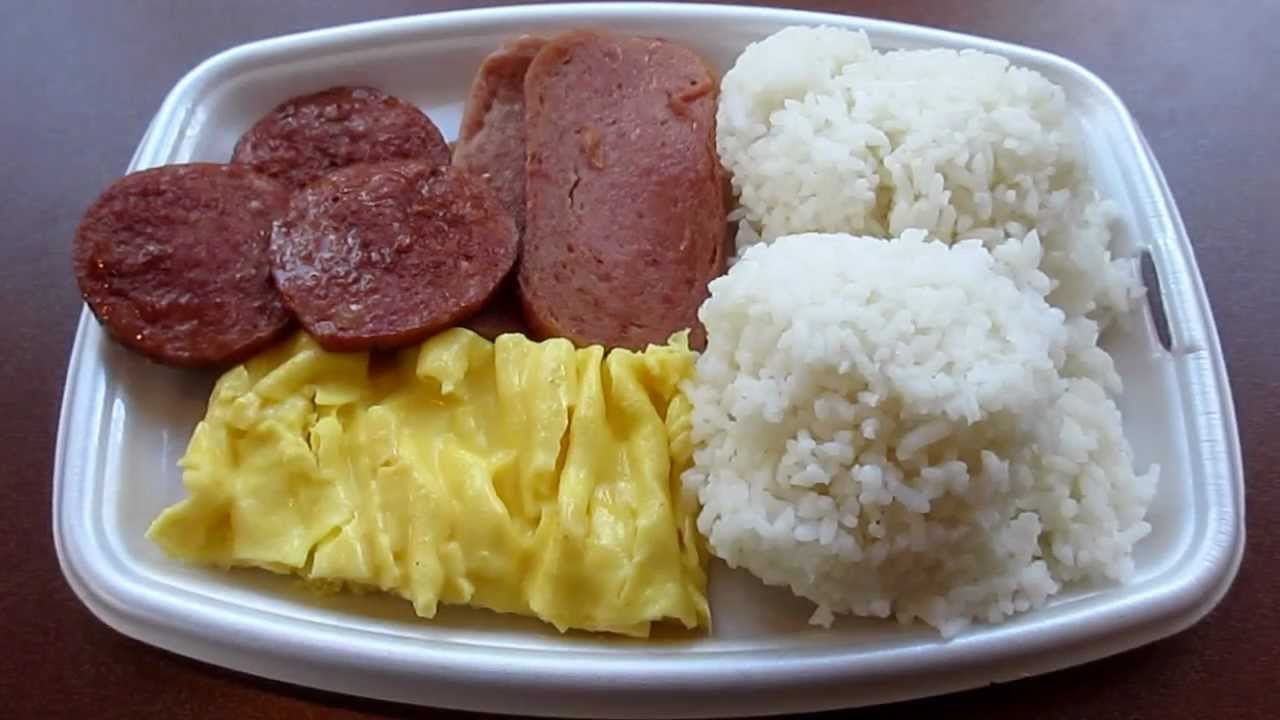 McDonald's Hawaii Local Deluxe Breakfast Platter Portuguese Sausage Spam Eggs Rice Mililani Oahu