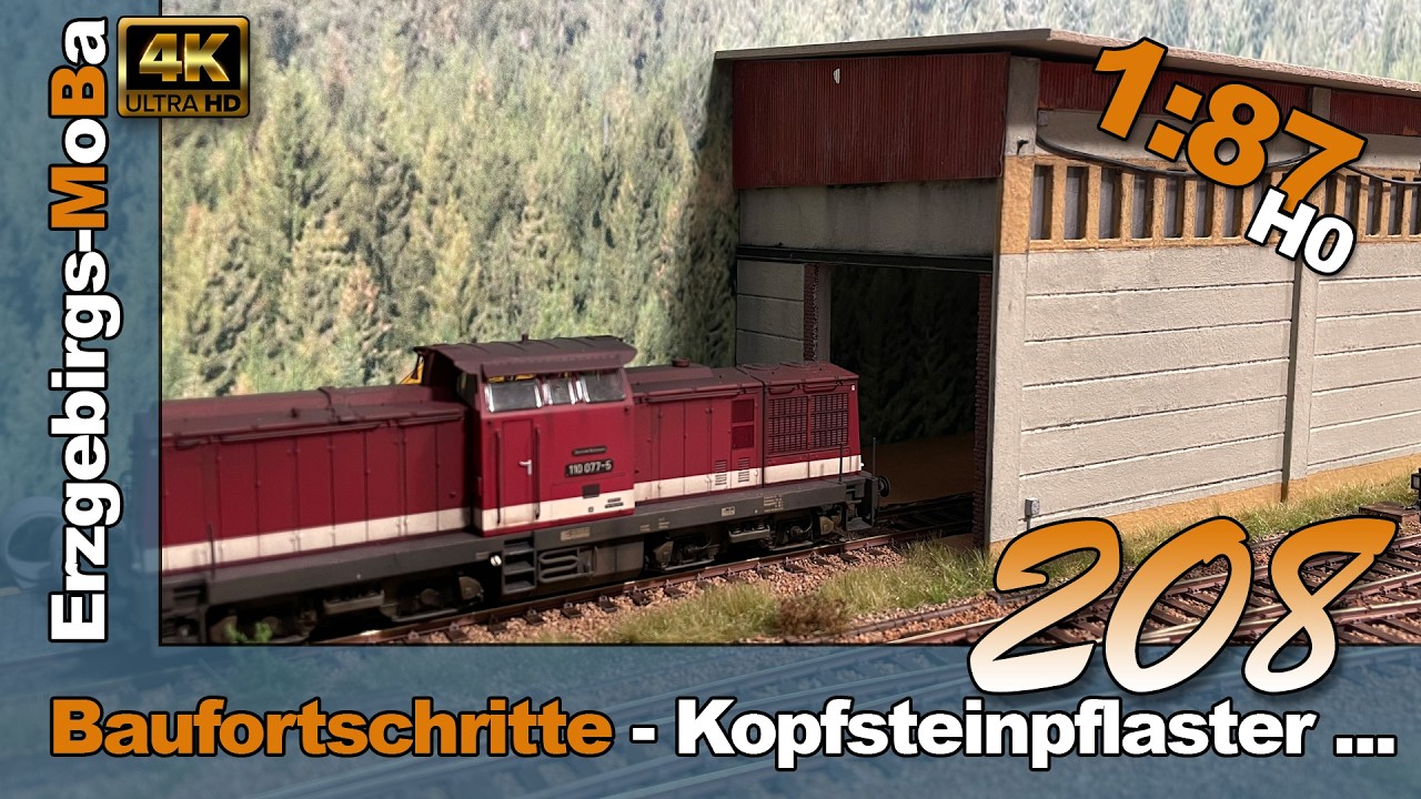208 - Modellbahn Baufortschritte - Kopfsteinpflaster und mehr - DR 1/87 H0  - (DE/EN)