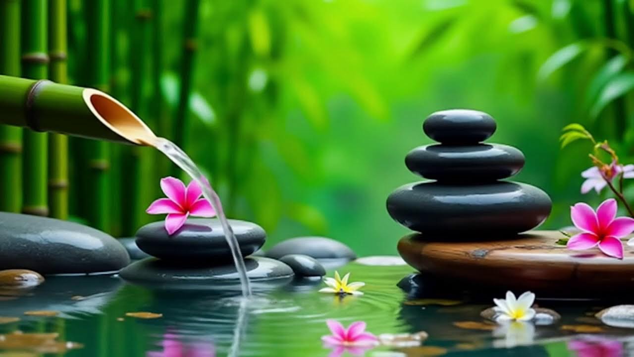 Relaxation Piano and Bamboo Water Sounds 🌿 Deep Sleep, Meditation & Healing Music, Calm Piano Music