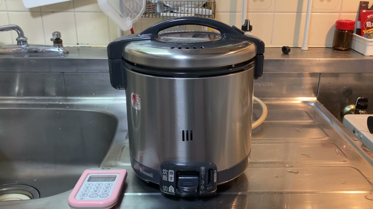 ガス炊飯器で麦飯炊飯 gas rice cooker