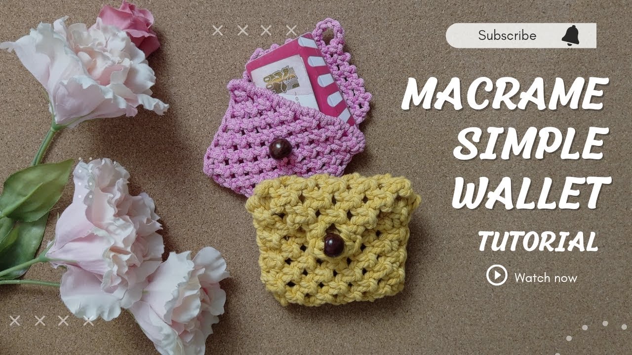 DIY | easy tutorial macrame simple wallet | dompet sederhana Dari Tali katun