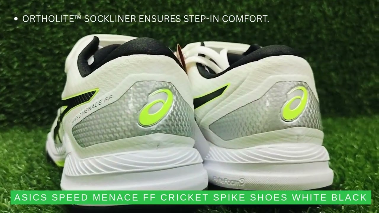 Latest 2025 review of ASICS SPEED MENACE FF CRICKET SPIKE SHOES WHITE BLACK #khelmart