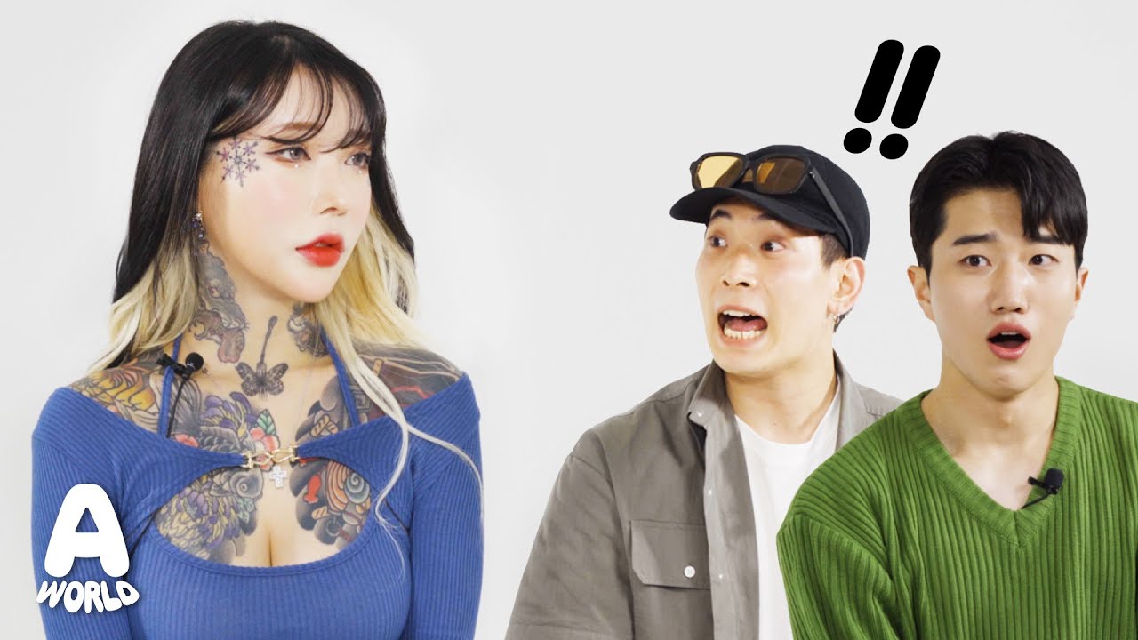 Korean Boys Meet a Girl Covered With Tattoo!