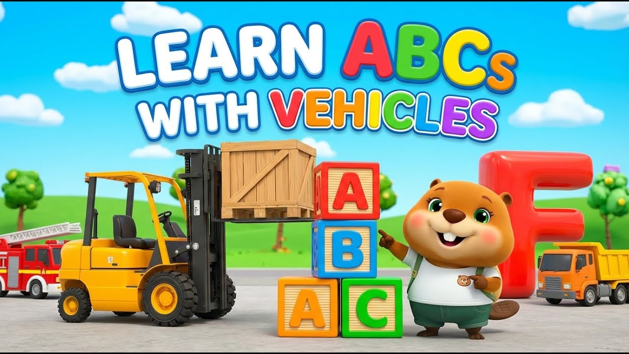 Vehicle ABC Song (F-J) 🚚 Garbage Truck, Ice Cream Truck & Jeep for Kids | Phonics | Wonder ABC World