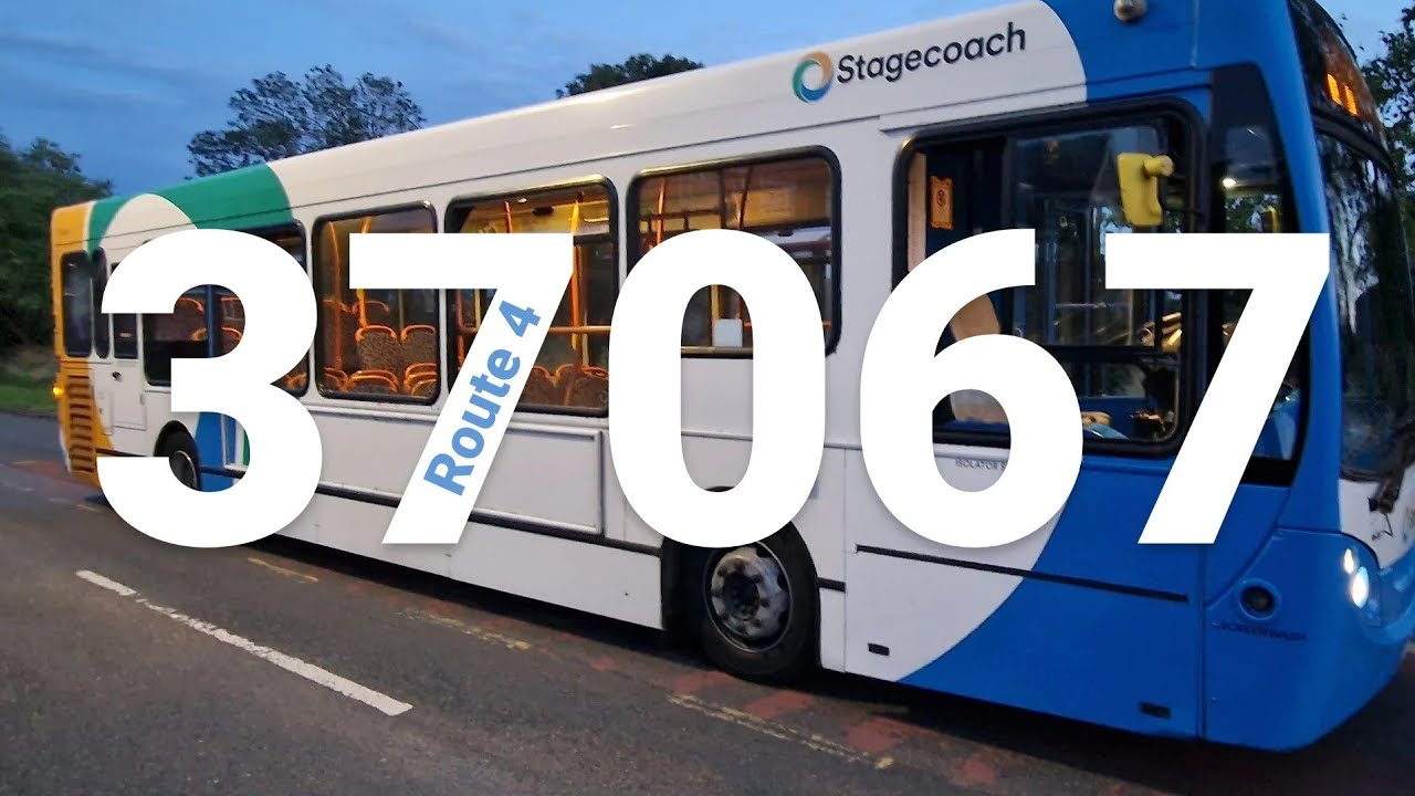 Bus 37067 stagecoach Midlands Rugby, route 4 Brownsover, Elliots Field, Warwickshire College