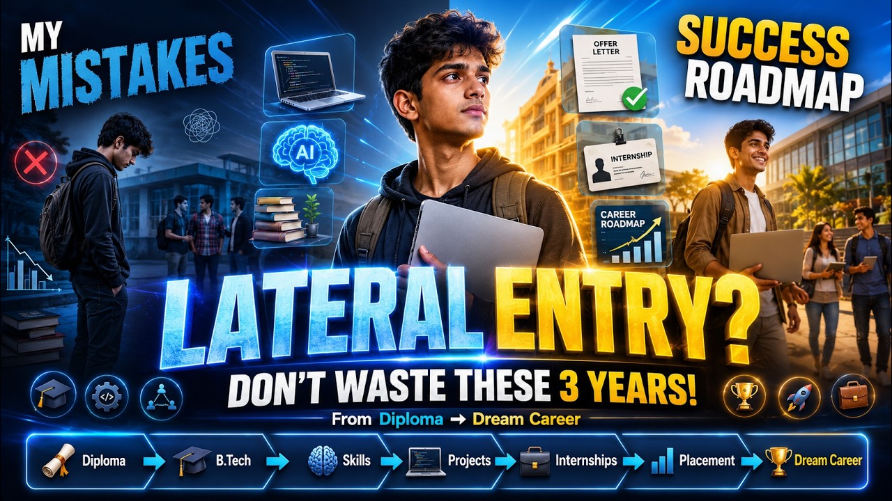B.Tech Lateral Entry Guide 🚀 Don't Waste These 3 Years | Diploma ➜ Placement Roadmap