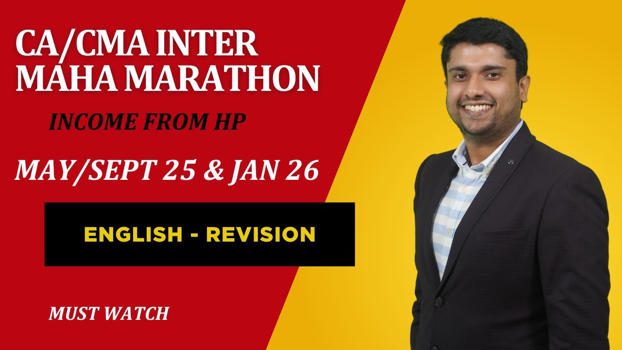CA INTER INCOME TAX | MAHA MARATHON| MAY 2025 | SEPT 2025 | JAN 2026| HOUSE PROPERTY | PAPER 3A