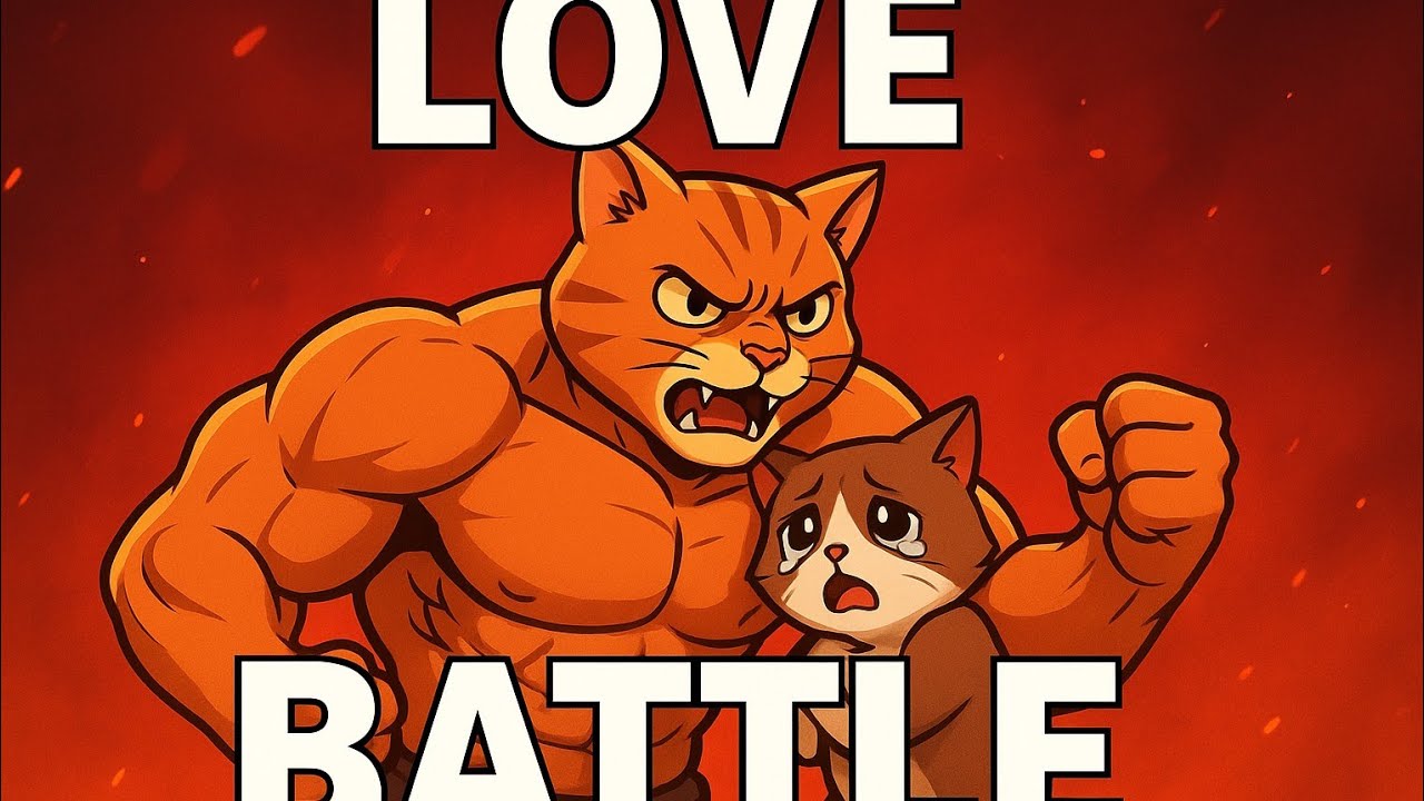Muscle Cat Protects His Love! 💪🐱🔥