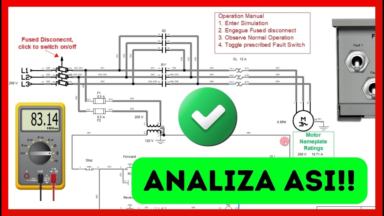 🔧 Cómo Detectar FALLAS ELÉCTRICAS con Multímetro | Simulación en Automation Studio (Arrancador NEMA)