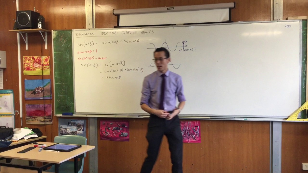 Compound Angle Identities (2 of 3: Proving sin(a-b) graphically)