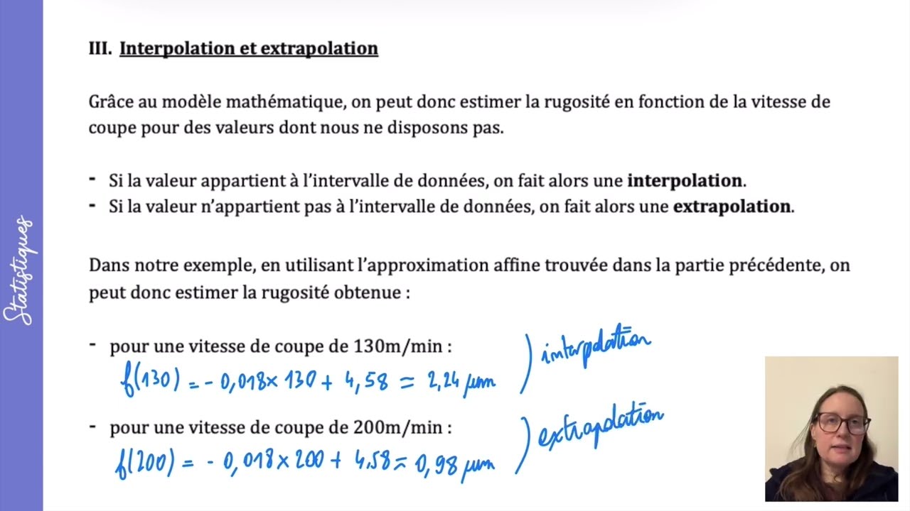 III. Interpolation et extrapolation