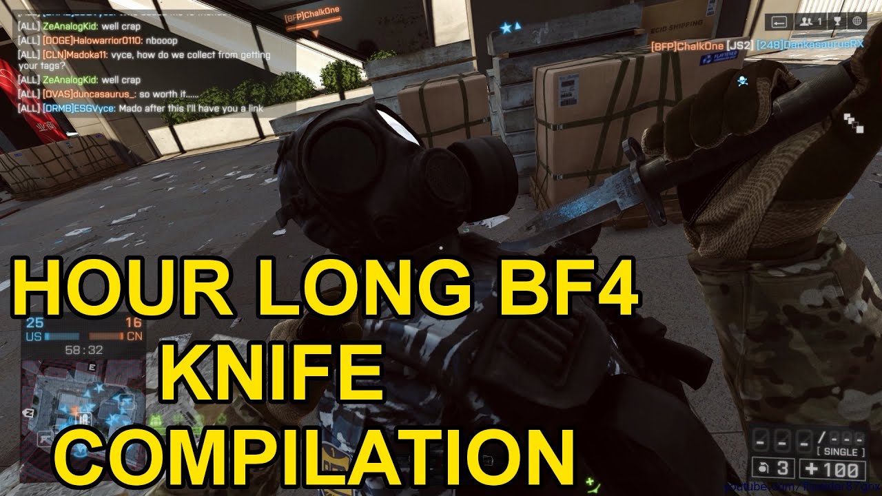 [HD] BF4 - Hour Long Knife Compilation - 600+ Knife Kills!