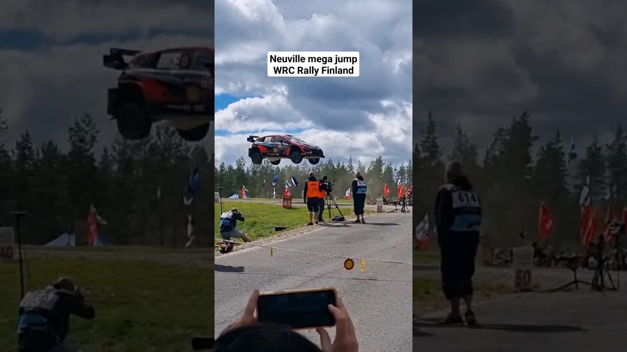 Neuville huge jump WRC Rally Finland longest jump #rally #wrc #rallye #fun
