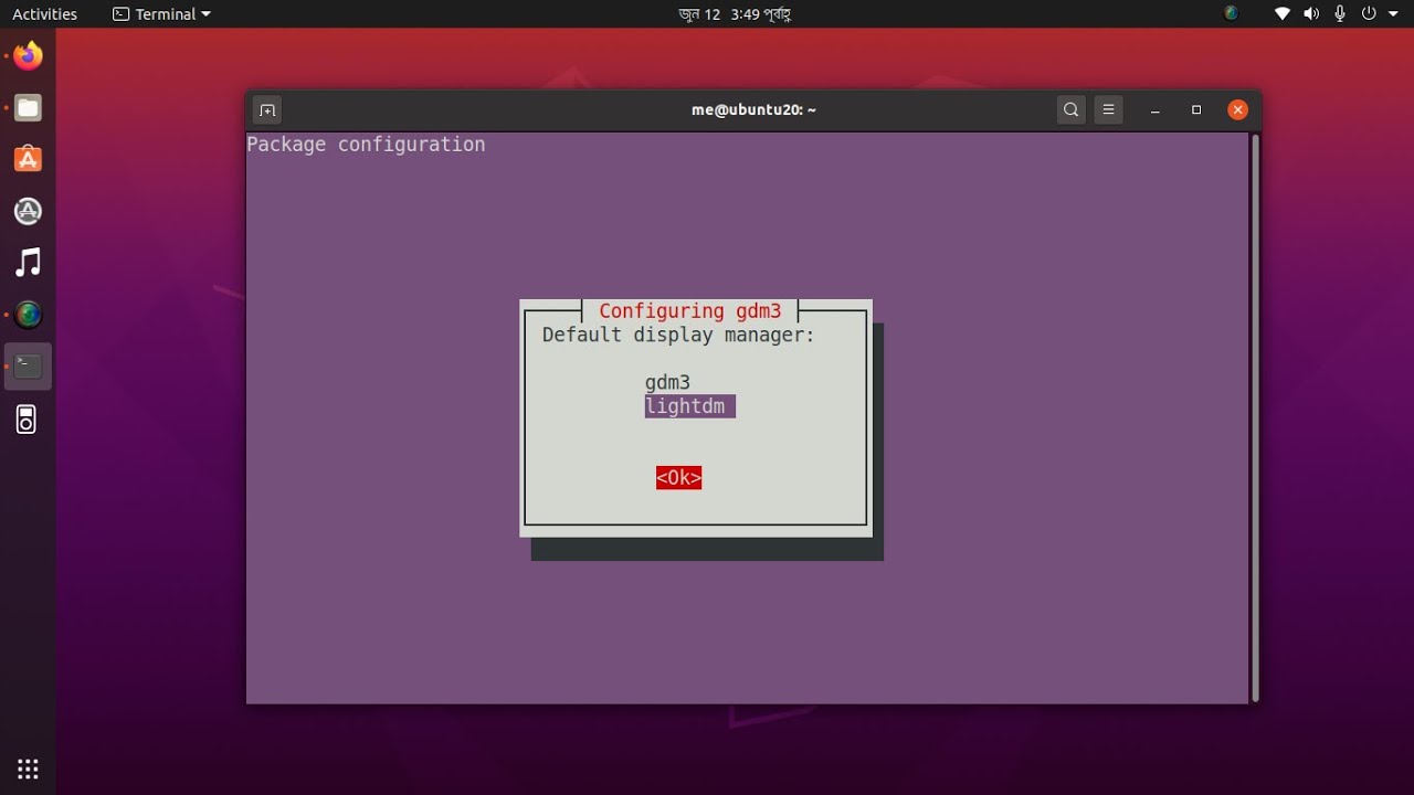 How to switch gdm3 display manager to lightdm by simple dpkg command on terminal
