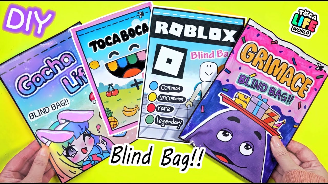 Paper Diy✨Blind Bag Unboxing #outfits #gachalife #tocaboca #roblox #grimace