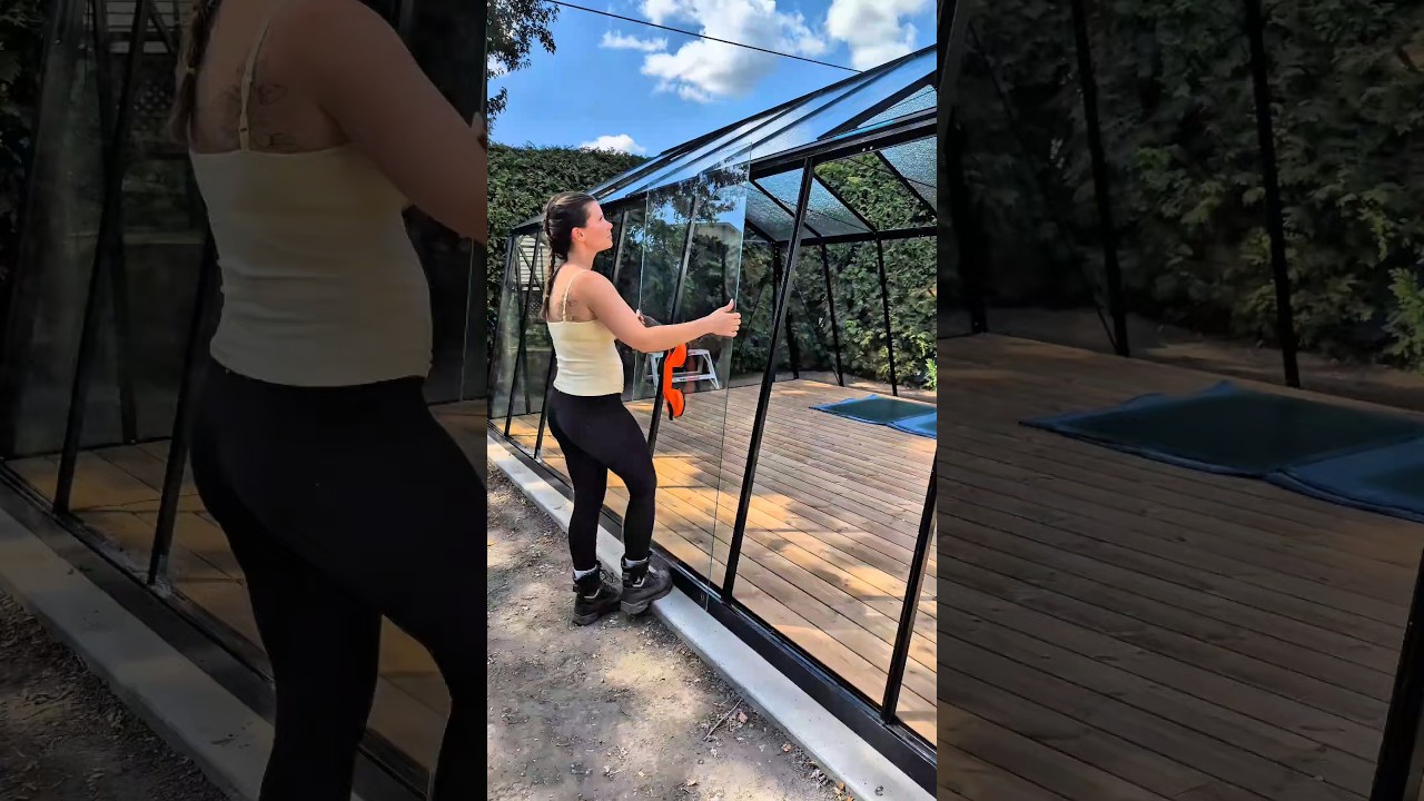 Assembling My Dream Greenhouse 🍅🌱🥹 #greenhouse  #cleaningwithgabie