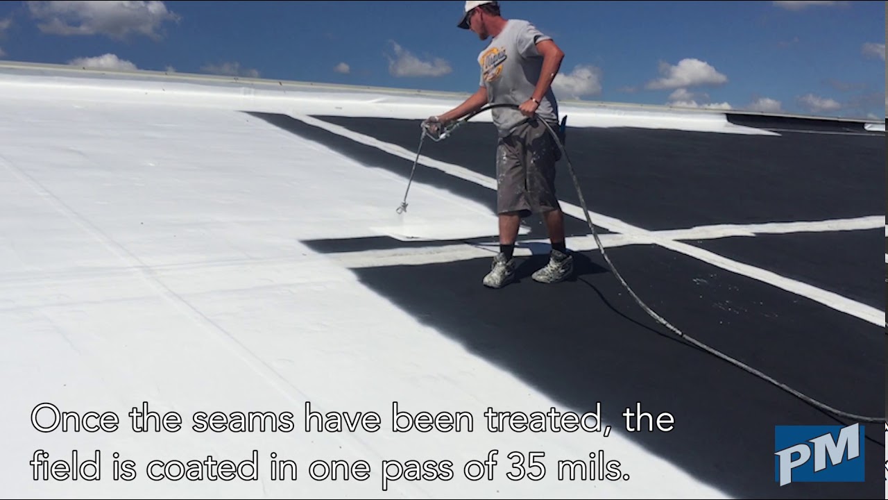 Silicone Roof Coating Restoration over EPDM Rubber Roof - Application