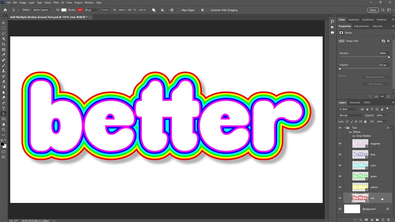 A Better Way to Add Multiple Strokes in Photoshop