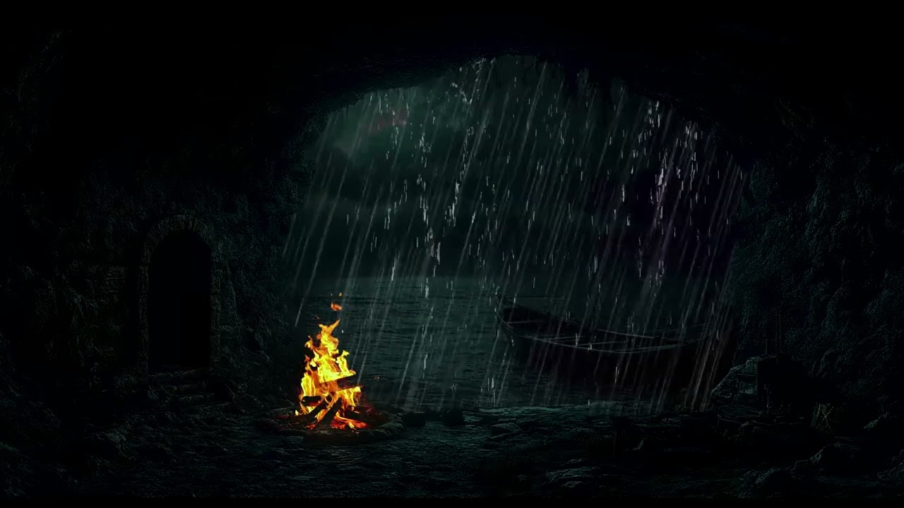 Gentle Fireplace Echoes with Rainfall &ndash; Sleep Therapy Sounds to Soothe Anxiety, Mind, and Body