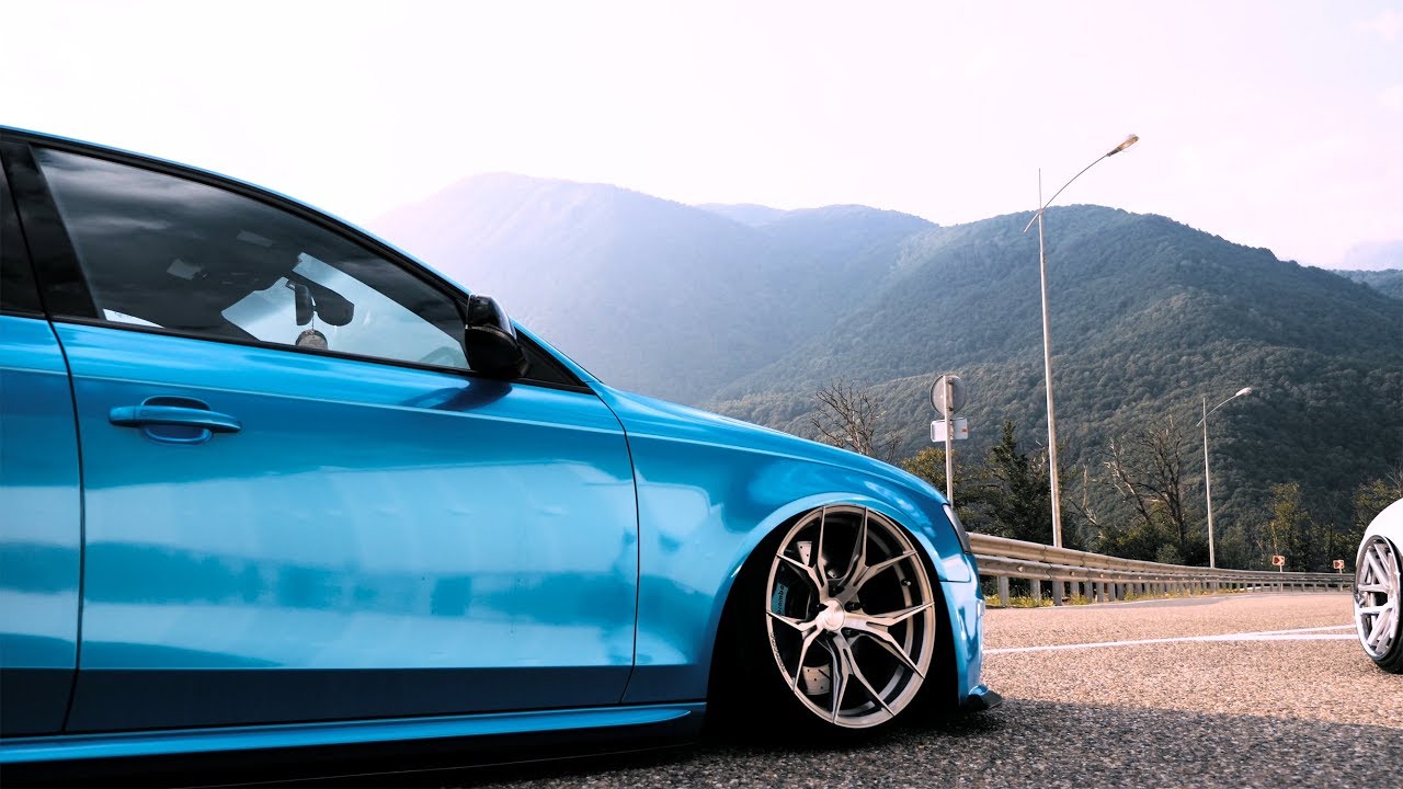 Bagged Audi's on mountain road