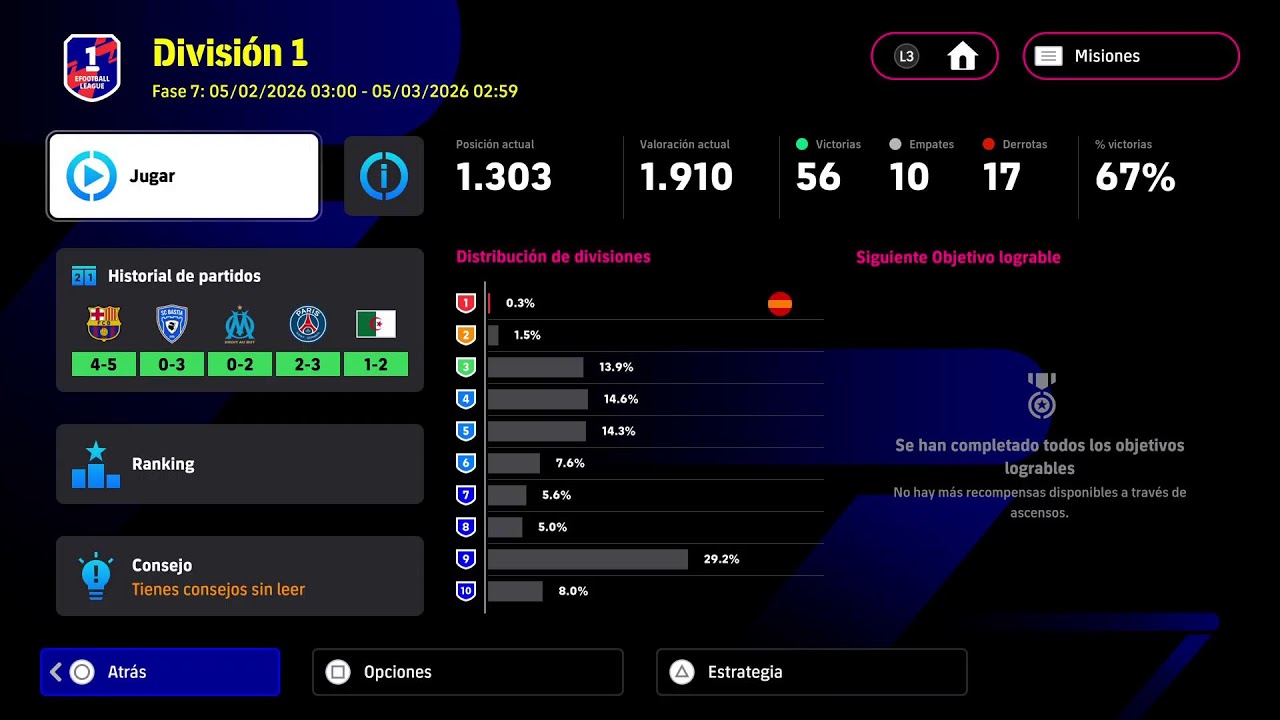 #efootball26
RANK DE TRANKIS !! CONTINUAN CON EL SMART ASSIST. NO TIENEN 🖐️🖐️
ROAD TO THE GLORY