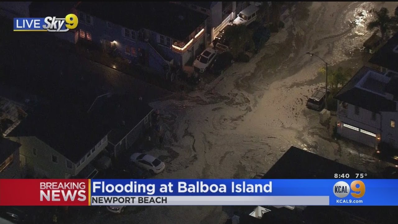 High Surf, High Tide Cause Flooding On Balboa Island