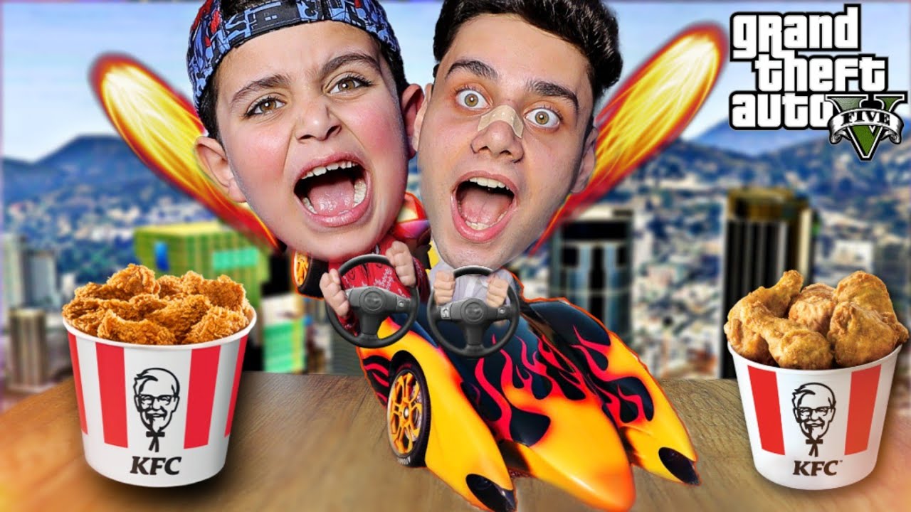 تحدي أكل دجاج مقرمش(KFC)في اغلى سيارة بغراند5 !!🔥