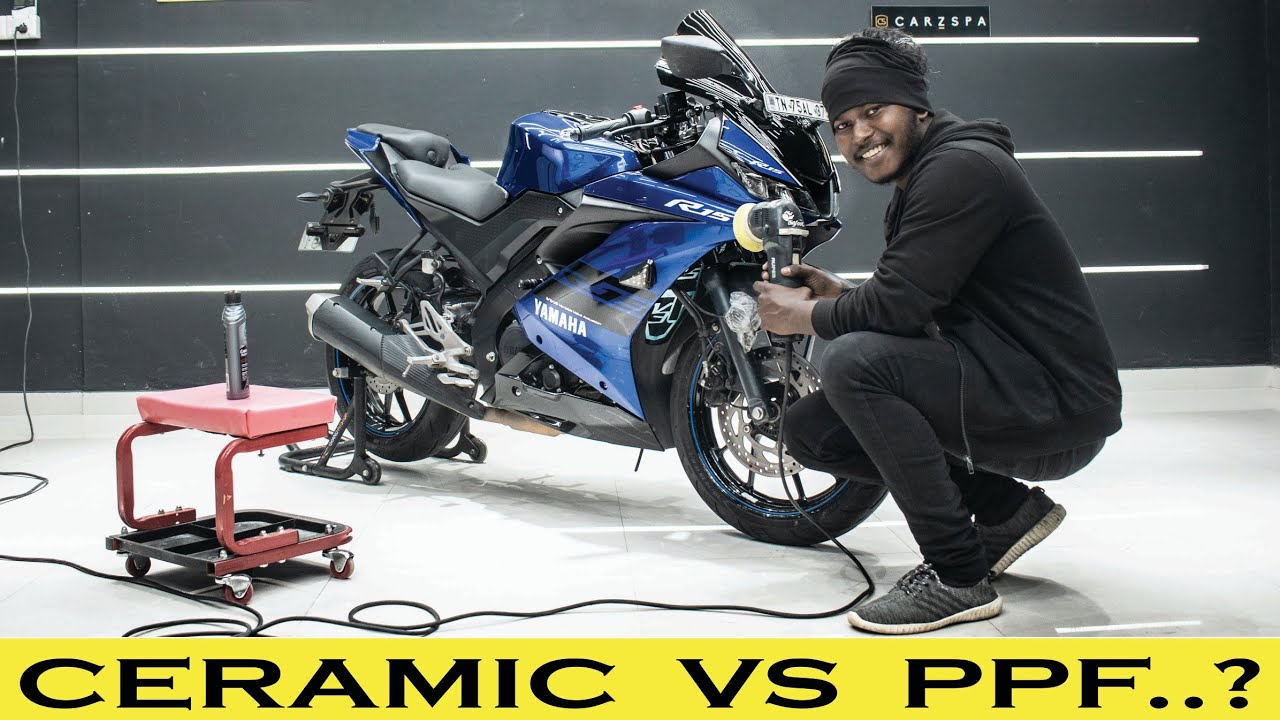 R15V3 Modification | I Did Ceramic Coating For My V3  Ft. Carzspa | Ridewithsachin